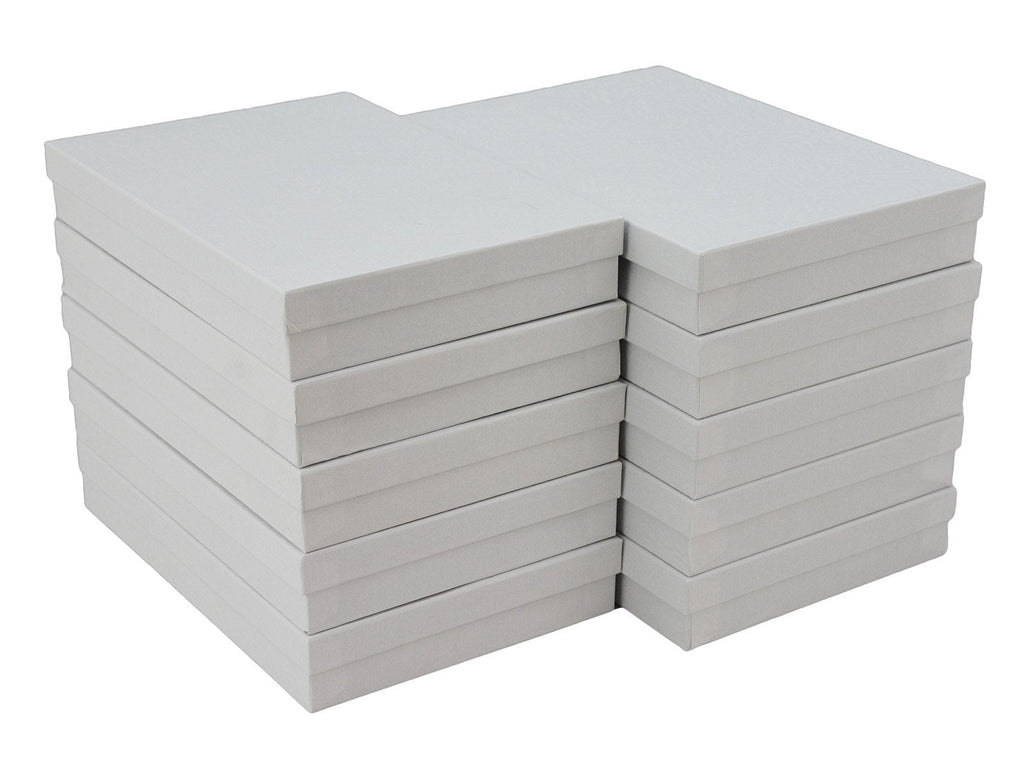 [Australia] - JPB White Swirl Cotton Filled Jewelry Boxes #85 (Pack of 10) 8" x 5.5" x 1.25" … 