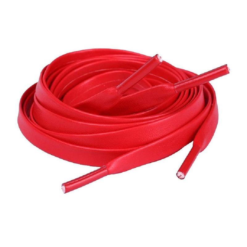 [Australia] - One Pair Flat PU Leather Laces Shoelaces for Shoes Sneaker Boot Red 51'' 