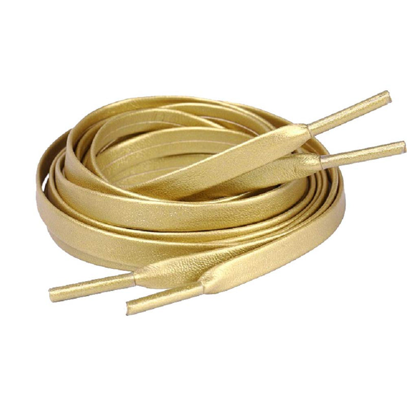 [Australia] - One Pair Flat PU Leather Laces Shoelaces for Shoes Sneaker Boot Golden 71'' 