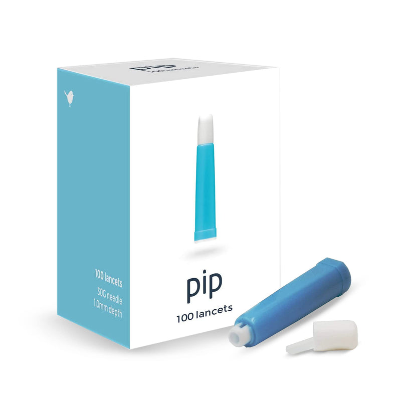 [Australia] - Pip 100 Lancets | All-in-One 30G-1.0mm Diabetes Safety Lancets | Ultra-Sensitive Fingerstick Testing for Blood Sugar & Ketone Monitors 
