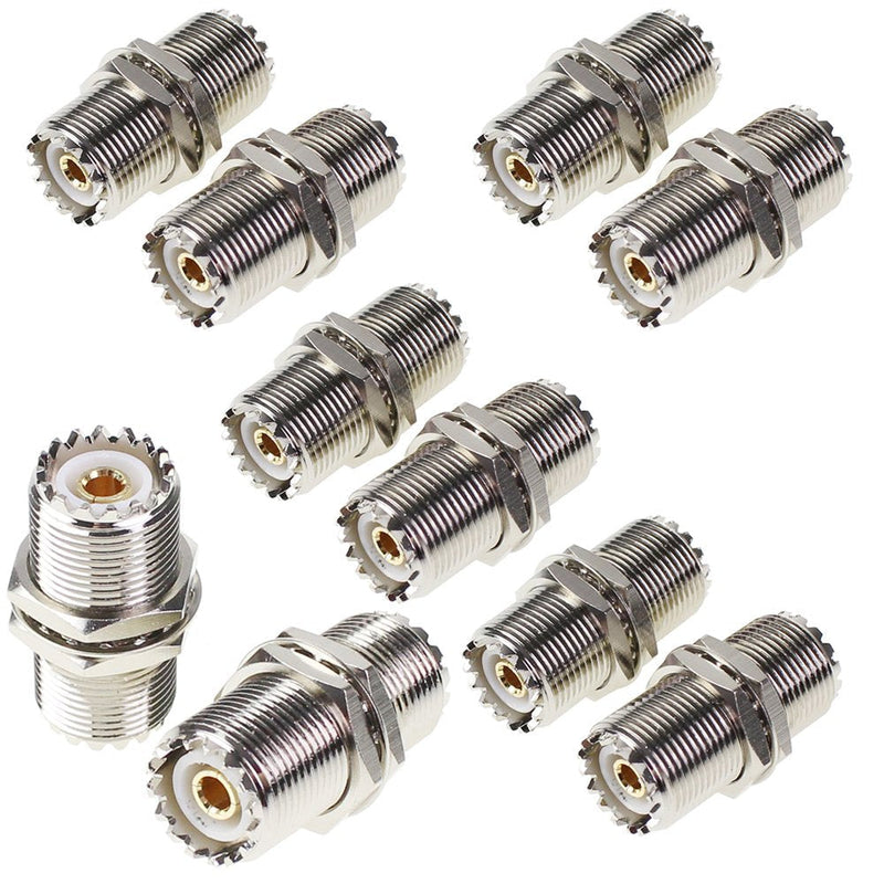 [Australia] - UHF Connector Female Nut Bulkhead Panel Mount to SO239 Jack RF Coaxial Coax Cable Adapter Plug for PL-259 (Pack 4Pcs) 4 