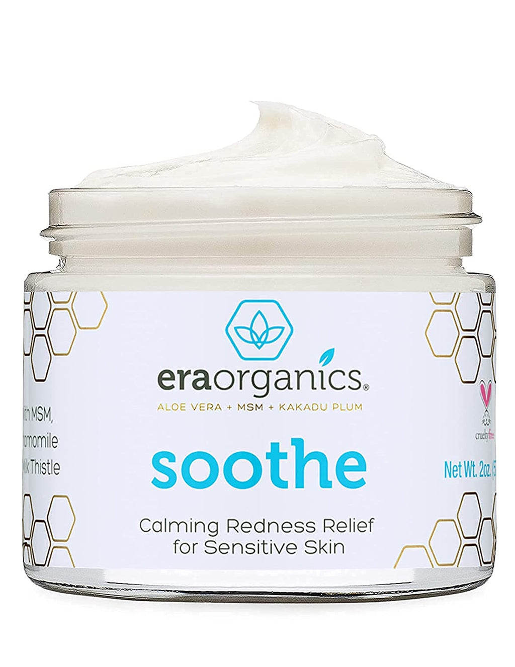 [Australia] - Era Organics Rosacea Redness Relief Cream - Soothe Dry Skin Irritation Calming Face Moisturizer For Rosacea, Eczema, Acne Prone Skin- Sensitive Skin Care With Milk Thistle, MSM, Avocado Oil, Chamomile 