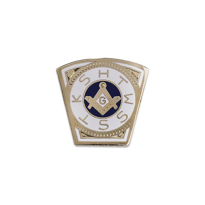 [Australia] - Mark Keystone Masonic Lapel Pin - [Gold & White][3/4'' Tall] 