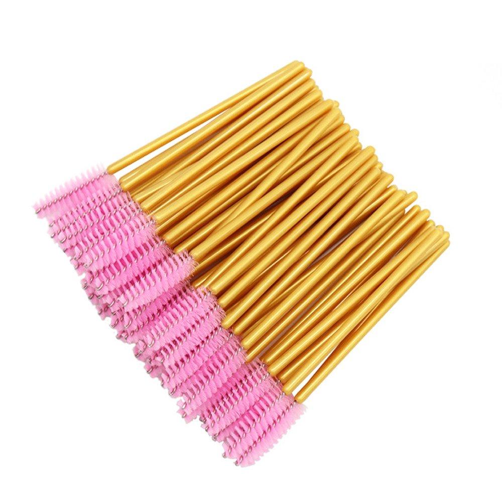 [Australia] - 300 Pack Mascara Wand Eyelash Brush Disposable Eye Lash Applicator Makeup Tool Kit, Gold/Pink Gold/Pink-300pcs 