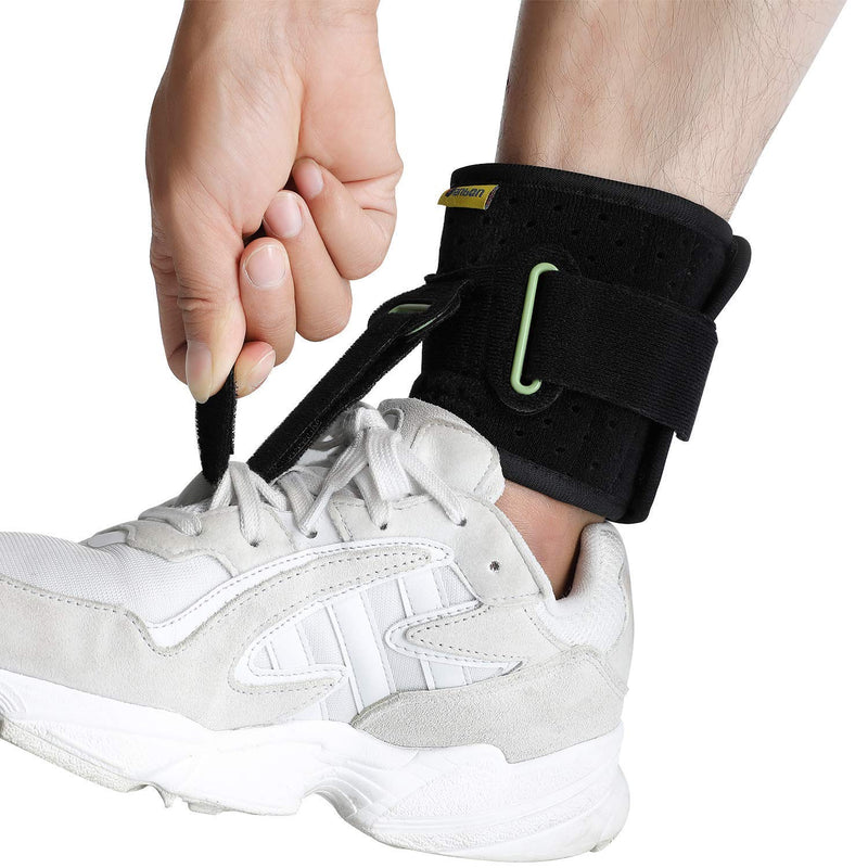 [Australia] - TENBON Ankle Support Drop Foot Brace Orthosis - Comfort Cushioned Adjustable Wrap Compression For Improved Walking Gait, Prevents Cramps Ankle Sprains 
