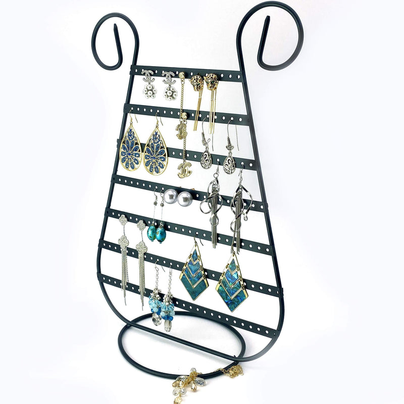 [Australia] - Adorox Black Metal Harp Design Jewelry Earring Rack Holder Stand (1 Stand) 