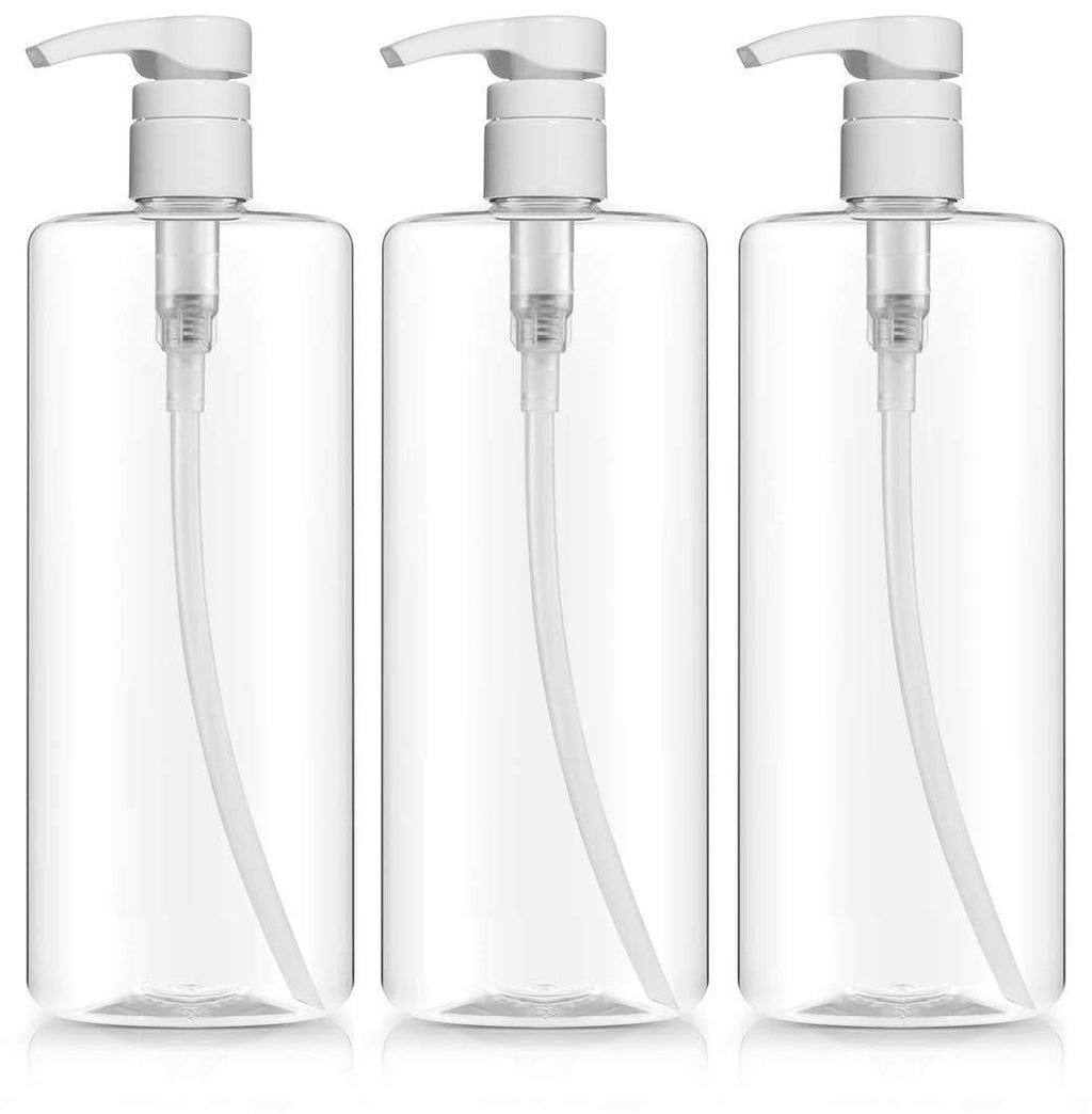 [Australia] - Bar5F Empty Shampoo Pump Bottles, 32Oz(1Liter), BPA-FREE, Plastic (PETE1) Cylinder, Pack of 3 