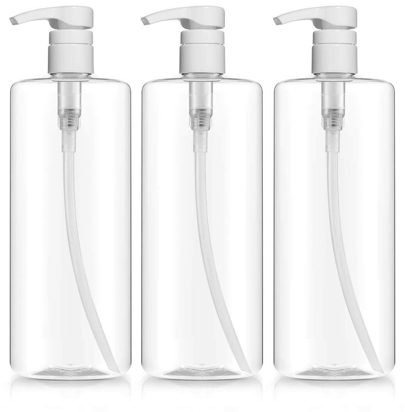 [Australia] - Bar5F Empty Shampoo Pump Bottles, 32Oz(1Liter), BPA-FREE, Plastic (PETE1) Cylinder, Pack of 3 