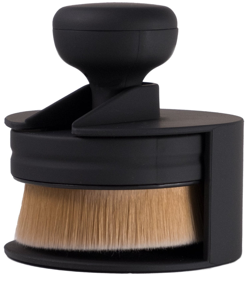 [Australia] - Ultra Soft Round Makeup Brush - Flat Brush with Stand for Make up - Perfect for Foundation, Concealer, Blush, Cosmetics, Cream, Skincare, Powder, Kabuki Brush - Look Gorgeous Now - by TI Style (Black) Black 