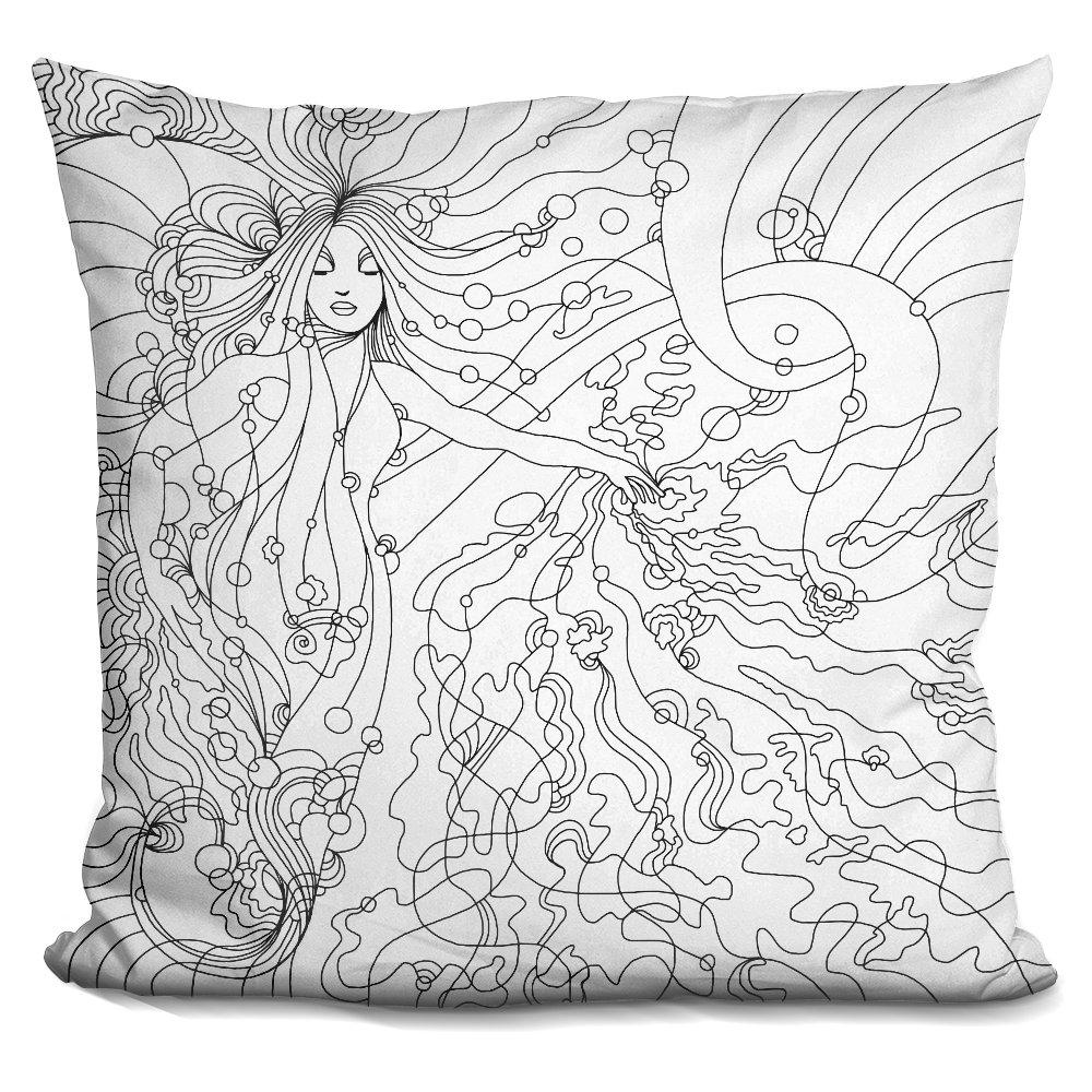 [Australia] - LiLiPi Siren Lineart Decorative Accent Throw Pillow 