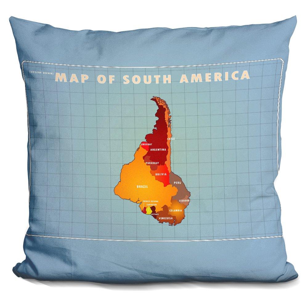 [Australia] - LiLiPi Upside Down South America Decorative Accent Throw Pillow 