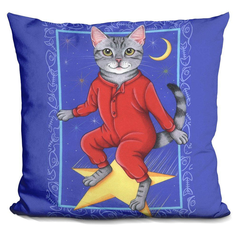 [Australia] - LiLiPi Star Cat Decorative Accent Throw Pillow 