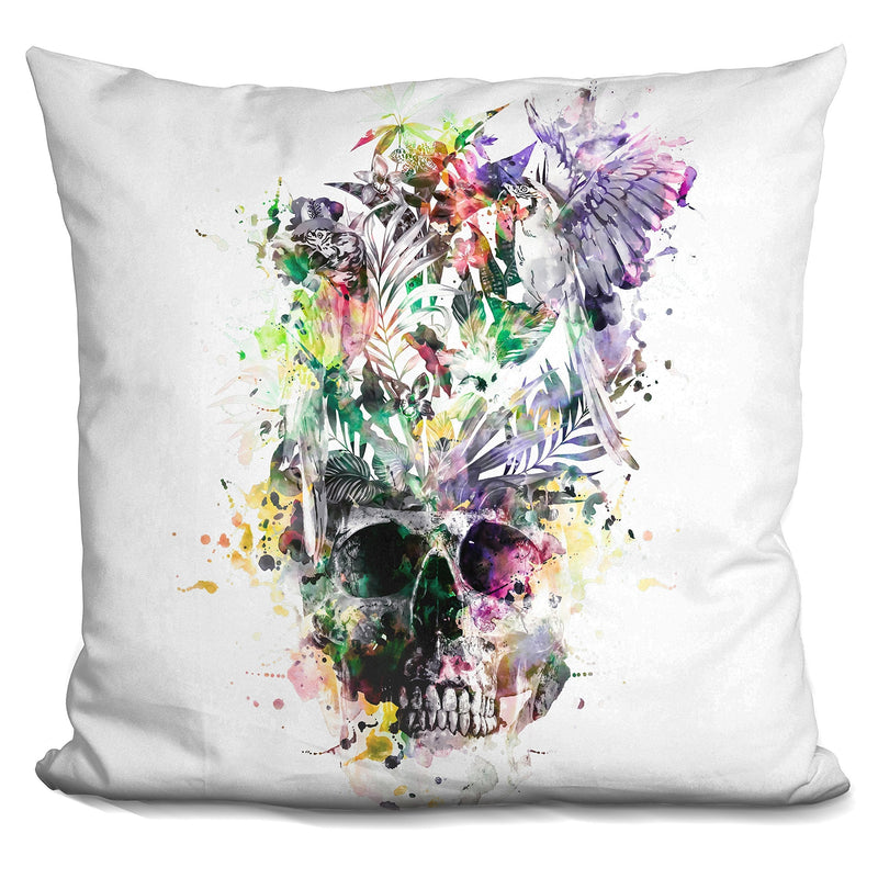 [Australia] - LiLiPi Skull-Parrots2 Decorative Accent Throw Pillow 