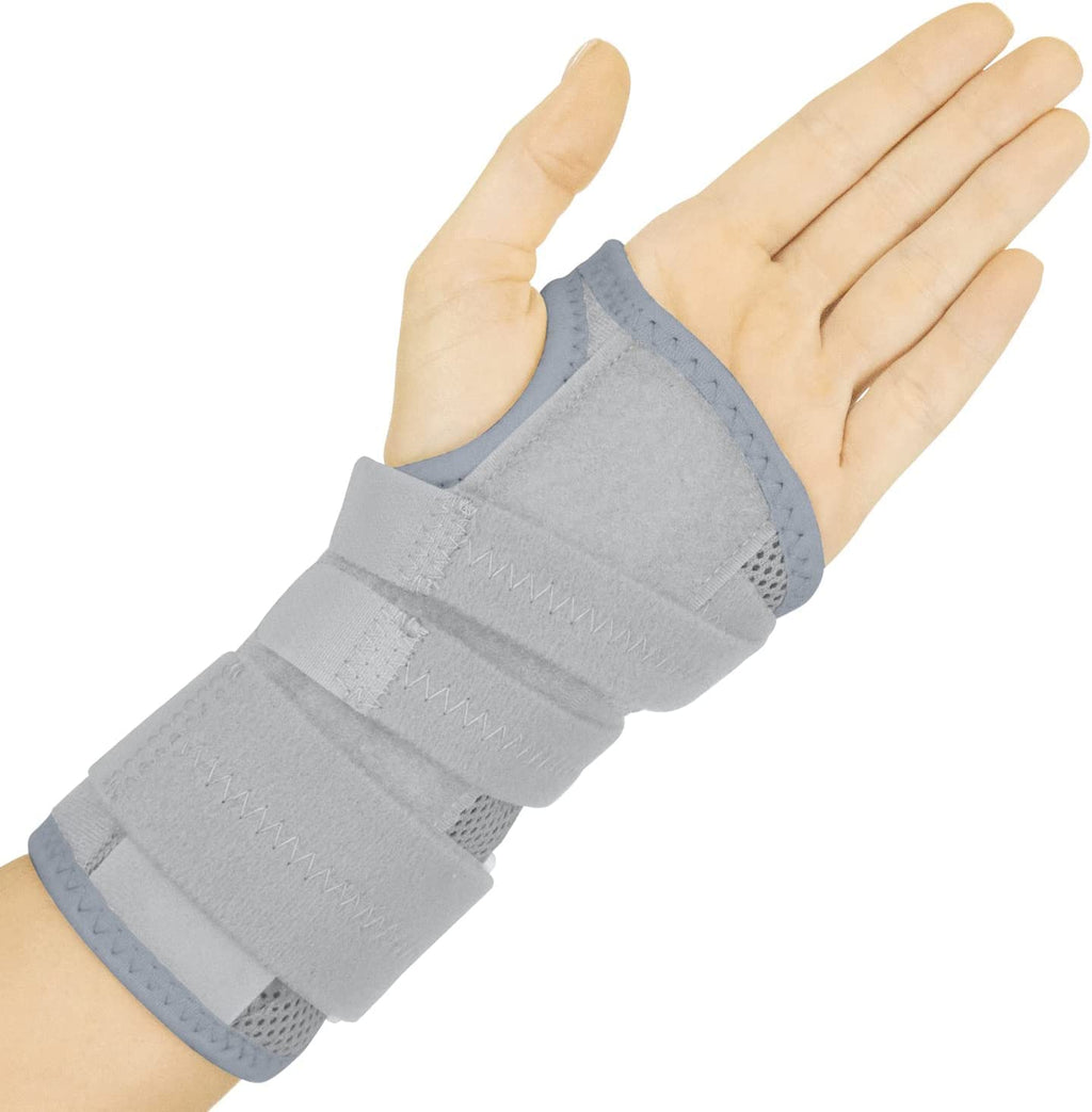 [Australia] - Vive Carpal Tunnel Wrist Brace (Left or Right) - Arm Compression Hand Support Splint - for Men, Women, Kids, Bowling, Tendonitis, Arthritis, Athletic Pain, Sports, Golf - Universal Adjustable Fit Gray 