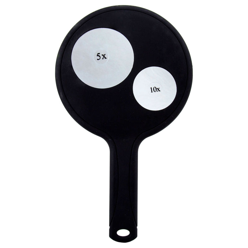[Australia] - Bodico 3-in-1 Tri-Magnification Handheld Mirror for Makeup, 13.5 inches, Black 