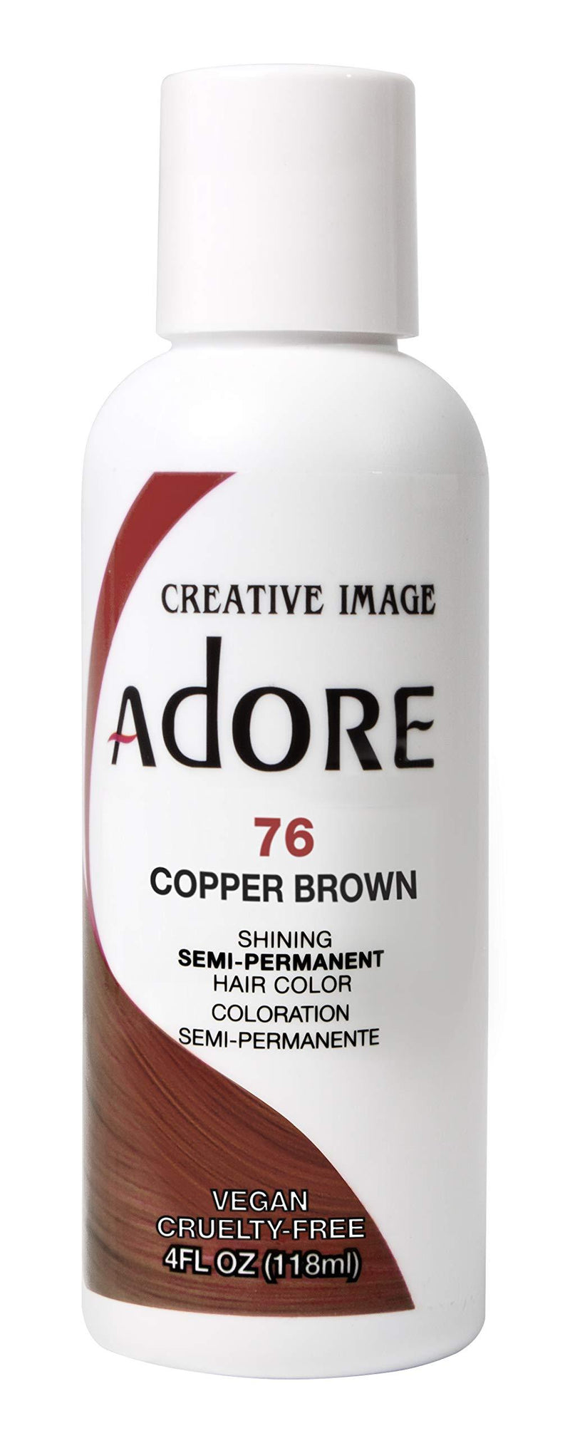 [Australia] - Adore Semi-Permanent Haircolor #076 Copper Brown 4 Ounce (118ml) (2 Pack) 3.99 Fl Oz (Pack of 2) 076 Copper Brown 