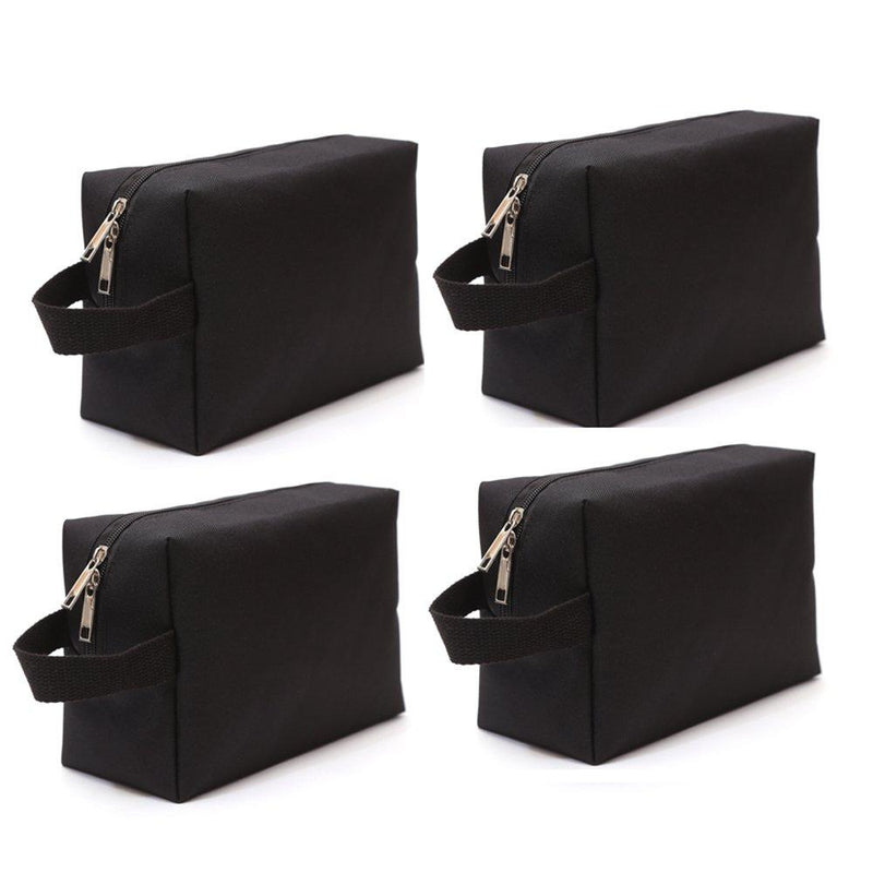 [Australia] - Augbunny 600D Portable Multi-Purpose Zipper Waterproof Travel Organizer Cosmetic Bag Make up Case Storage Bag Pouch 4-Pack Large Black 