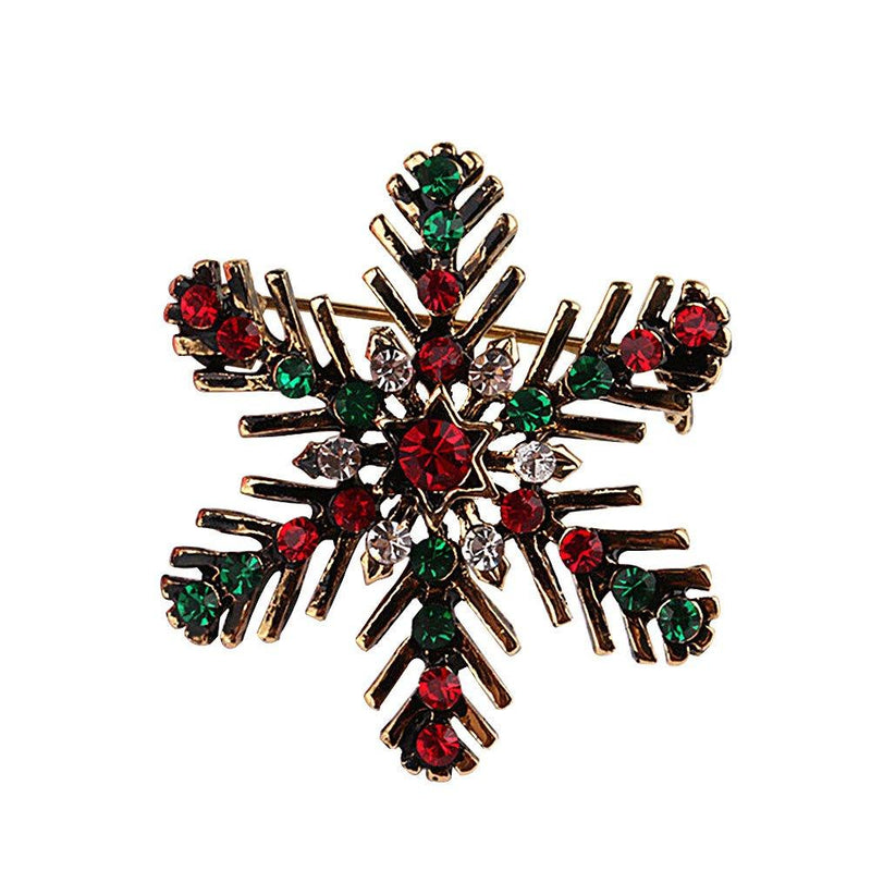 [Australia] - Q&Locket Christmas Penguin Jingle Bell Santa Snowflake Wreath Brooch Pins for Women Girls 