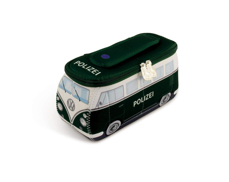 [Australia] - BRISA VW Collection - Volkswagen Samba Bus T1 Camper Van 3D Neoprene Small Universal Bag - Makeup, Travel, Cosmetic Bag (Neoprene/Polizei/Police) 