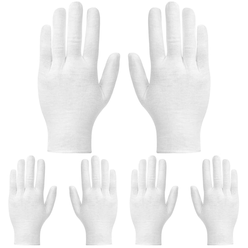 [Australia] - Cotton Gloves for Dry Hands, Paxcoo 3 Pairs White Cotton Gloves for Dry Hand Eczema Cosmetic Moisturizing Coin Jewelry Inspection Spa – Medium Size 