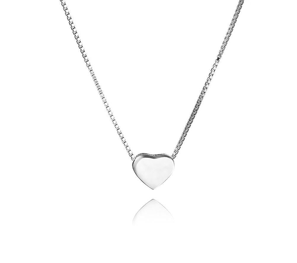 [Australia] - SLUYNZ Genuine 925 Sterling Silver Tiny Love Heart Pendant Necklace for Women Teen Girls Slender Heart Tennis Necklace A-Silver 