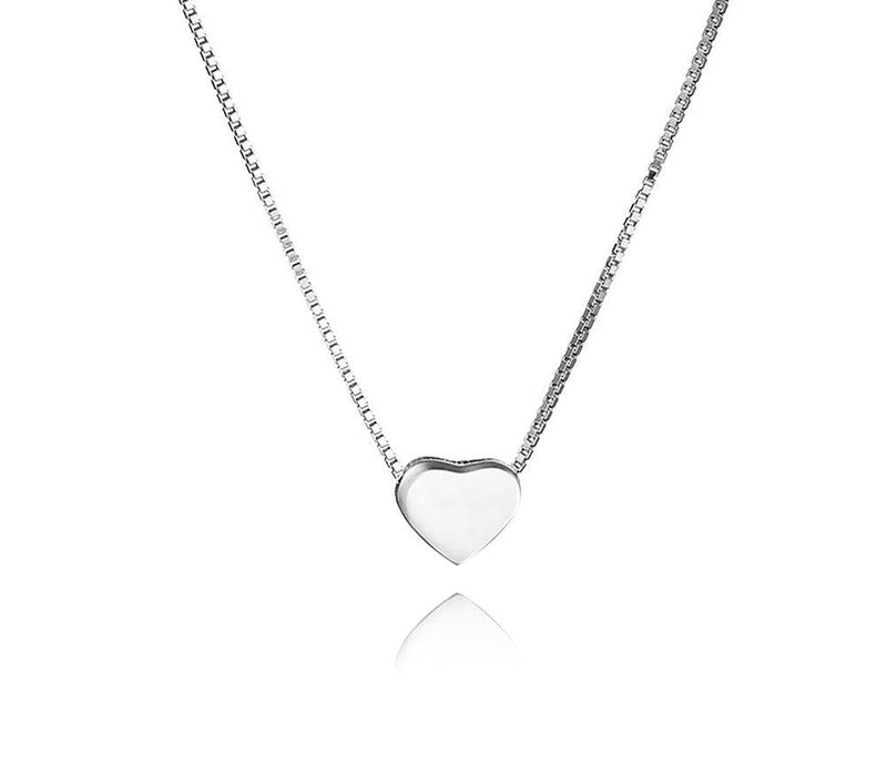 [Australia] - SLUYNZ Genuine 925 Sterling Silver Tiny Love Heart Pendant Necklace for Women Teen Girls Slender Heart Tennis Necklace A-Silver 