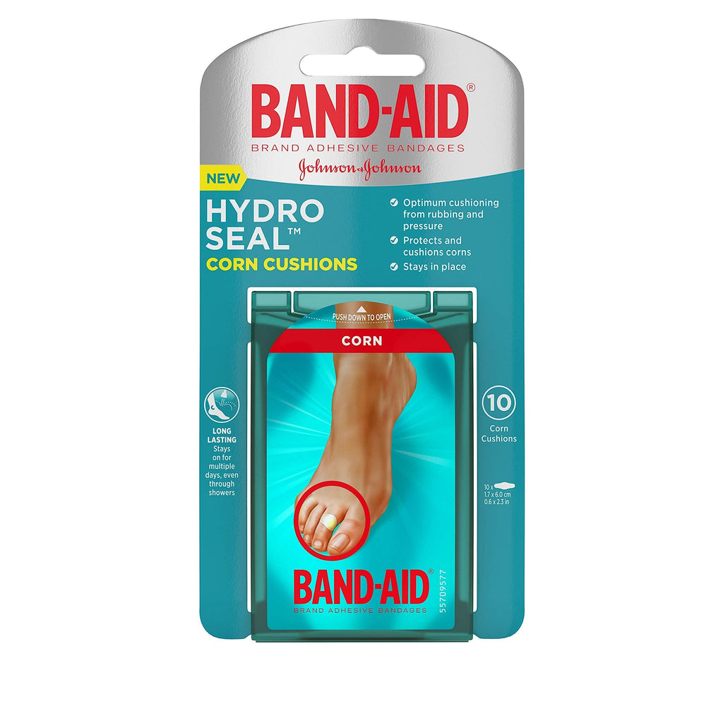 [Australia] - Band-Aid Brand Hydro Seal Bandages Corn Cushion, Waterproof Corn Pads, Medium 10 Count 