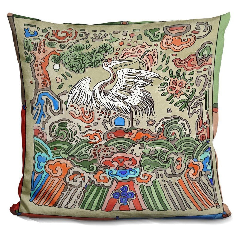 [Australia] - LiLiPi Asian Crane Decorative Accent Throw Pillow 