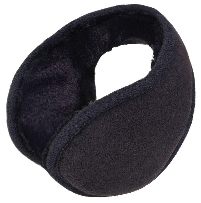 [Australia] - Men Winter Outdoors Ultra-Soft Plush Faux Fur Earmuffs Black 