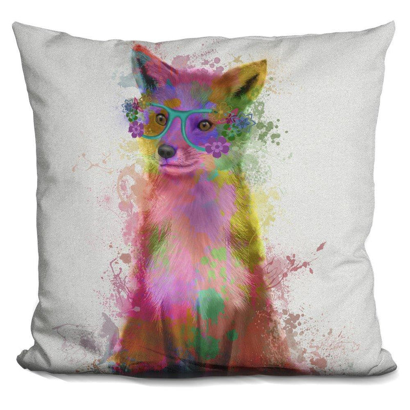 [Australia] - LiLiPi Rainbow Splash Fox 1 Decorative Accent Throw Pillow 