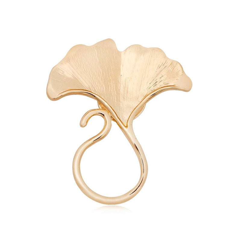 [Australia] - NOUMANDA Gold Plated Ginkgo Biloba Magnetic Eyeglass Holder Nature Jewelry Magnetic Brooch 