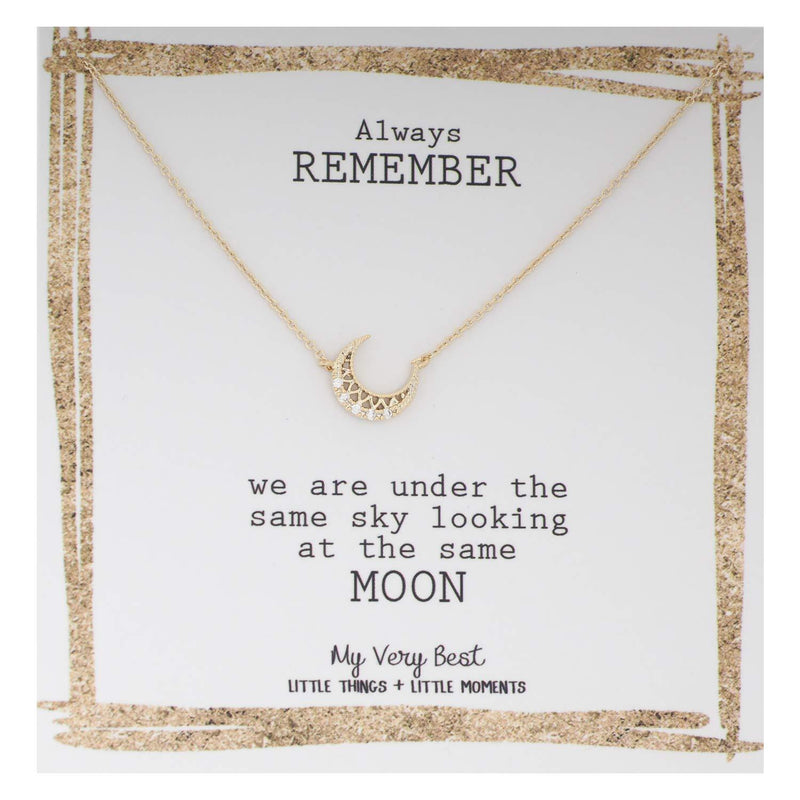 [Australia] - My Very Best Delicate Feminine Crescent Moon Necklace gold plated brass 