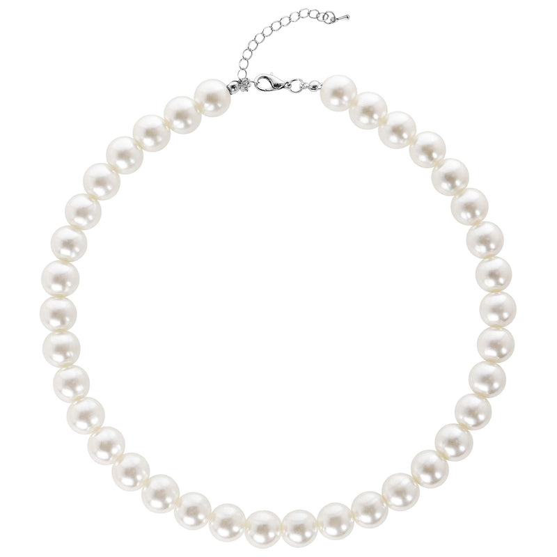 [Australia] - BABEYOND Round Imitation Pearl Necklace Wedding Pearl Necklace for Brides White Diameter of Pearl 12mm 