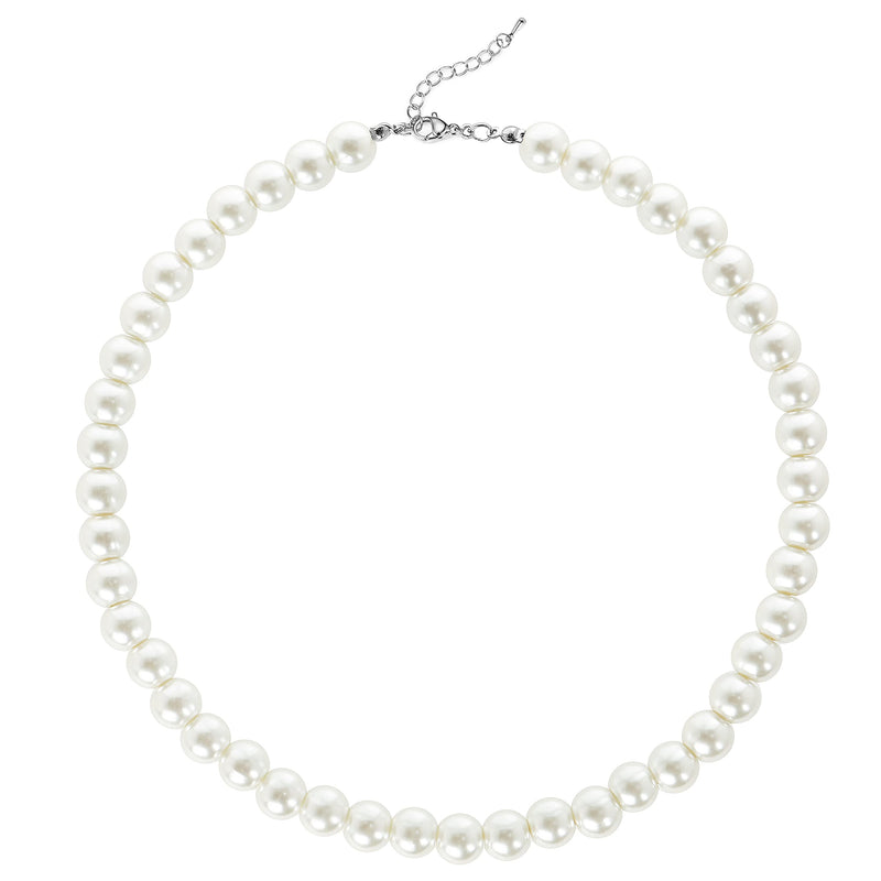 [Australia] - BABEYOND Round Imitation Pearl Necklace Wedding Pearl Necklace for Brides White Diameter of Pearl 10mm 