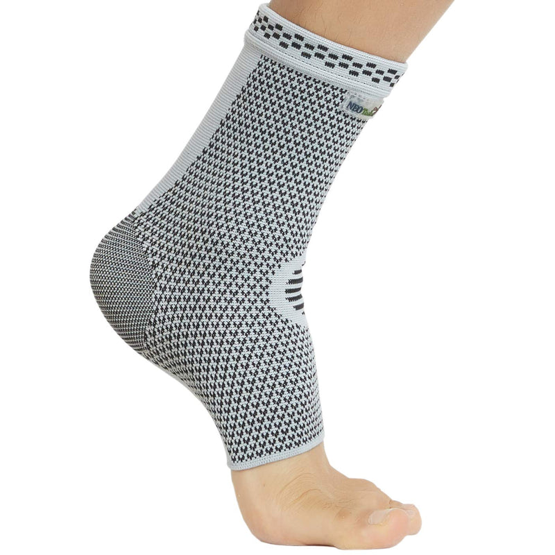 [Australia] - NeoTech Care Ankle Support Brace, Bamboo Fiber, Gray (Size XS, 1 Unit) X-Small (Pack of 1) 