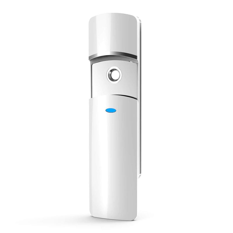 [Australia] - Nano Facial Mister Spray Portable USB Rechargeable Mini Face Humidifier Handy Facial Steamer Vaporizer Nebulizer Atomizer for Eyelash Extensions, Skin Hydration, Makeup, Hair and Barber Care(White) White 