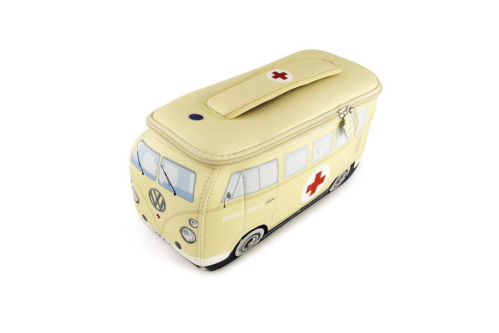 [Australia] - BRISA VW Collection - Volkswagen Samba Bus T1 Camper Van 3D Neoprene Small Universal Bag - Makeup, Travel, Cosmetic Bag (Neoprene/Ambulance) 