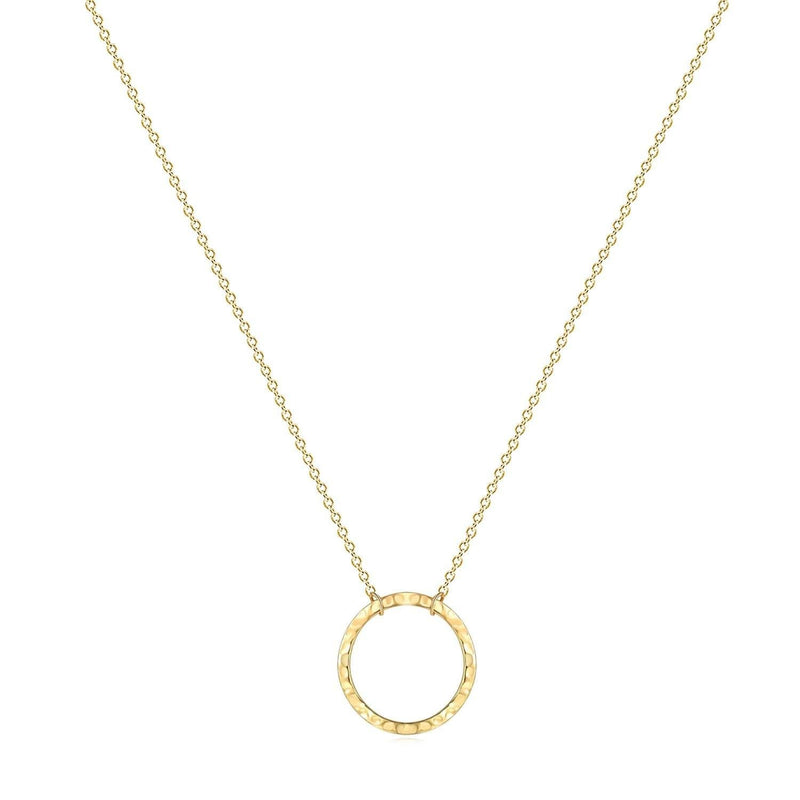 [Australia] - Fettero Women Moon Necklace Hammered Coin Full Karma Circle New Crescent Moon Phase Pendant Dainty Chain Minimalist Simple Boho Jewelry Mother's Gift Big New Moon 