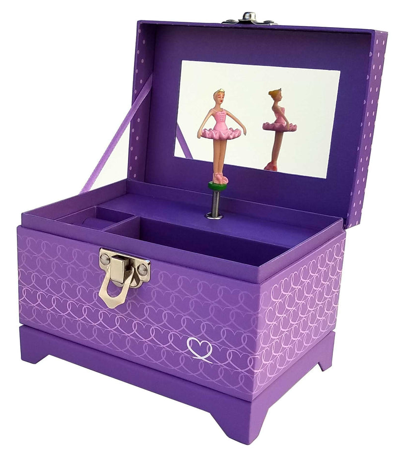 [Australia] - My Tiny Treasures Box Company Ballerina Music Box (Heart Ballerina Music Box - Purple) Heart Ballerina Music Box - Purple 