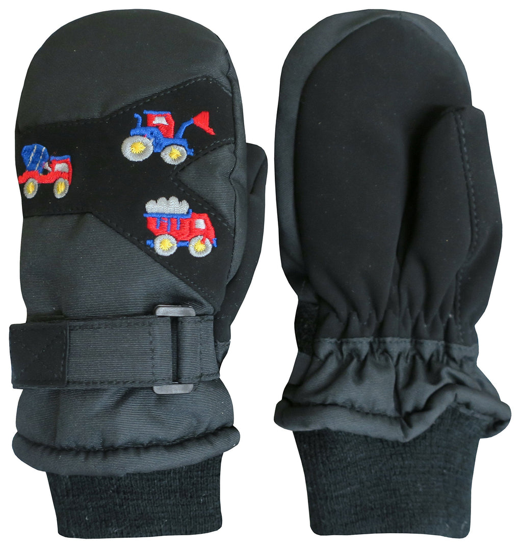 [Australia] - N'Ice Caps Little Kids Thinsulate Waterproof Embroidered Ski Snow Mittens Blaccolor-sizerucks Embroidery 2-3 Years 