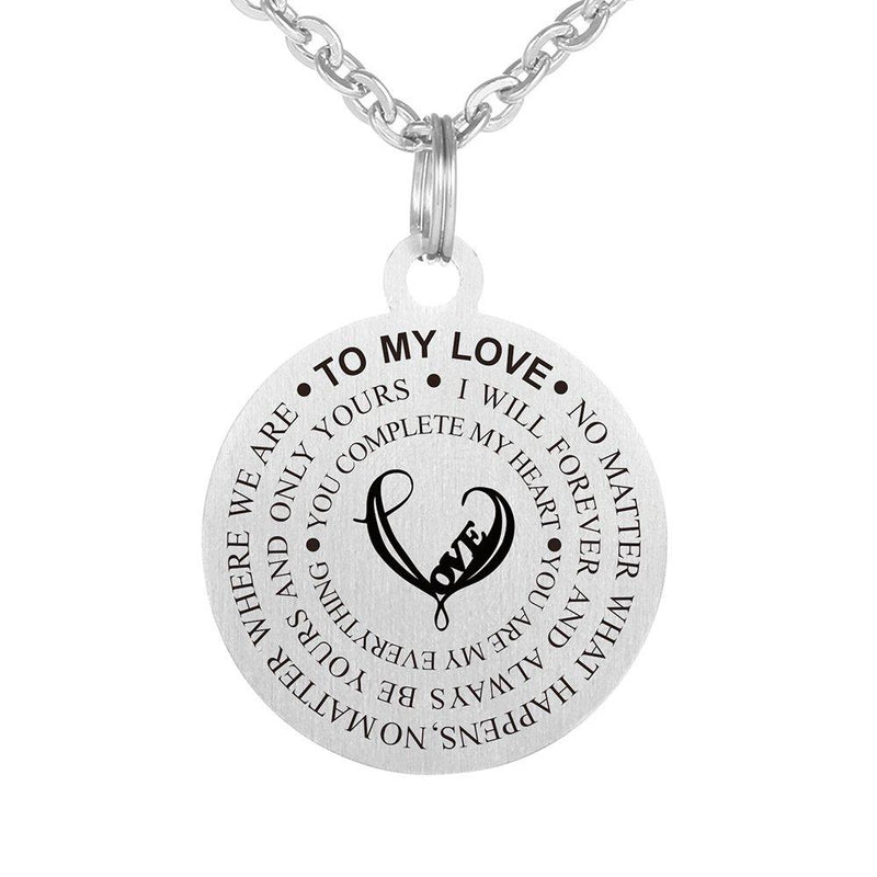 [Australia] - Kisseason Stainless Steel Gift Jewelry to My Love Boy Girl Dog Tag Keychain Pendant Necklace 