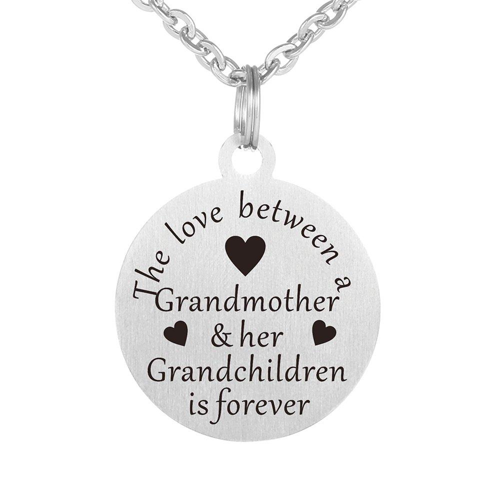 [Australia] - The Love between a Grandmother and Grandchildren is Forever Birthday Graduation Gift Pendant Necklace Jewelry Keychain 