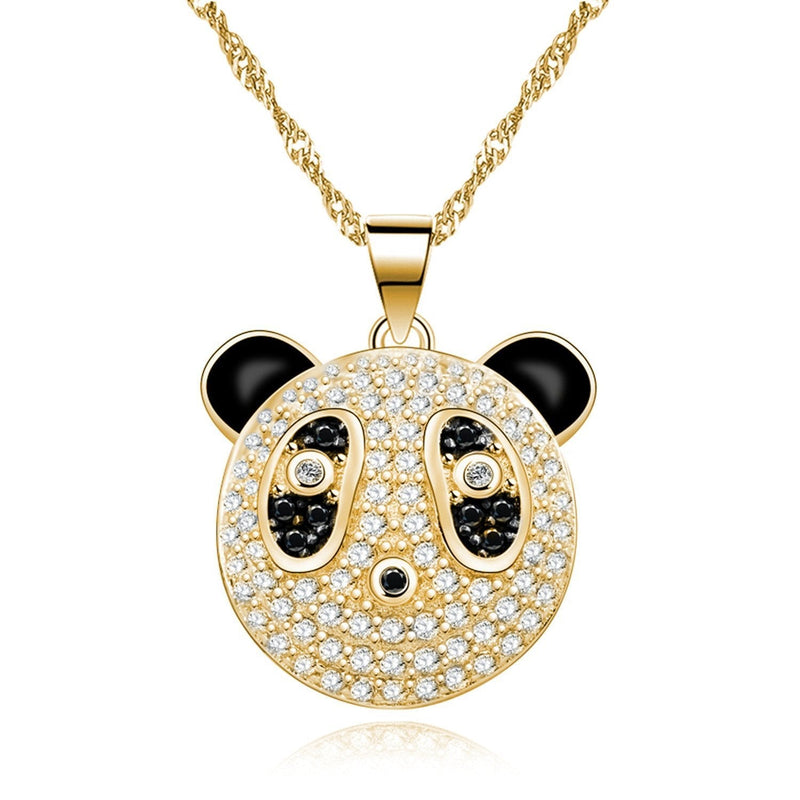 [Australia] - Uloveido Cute Panda Black Animal Pendants Gold Color Women Chain Jewelry New Year Gifts Y316 Yellow 