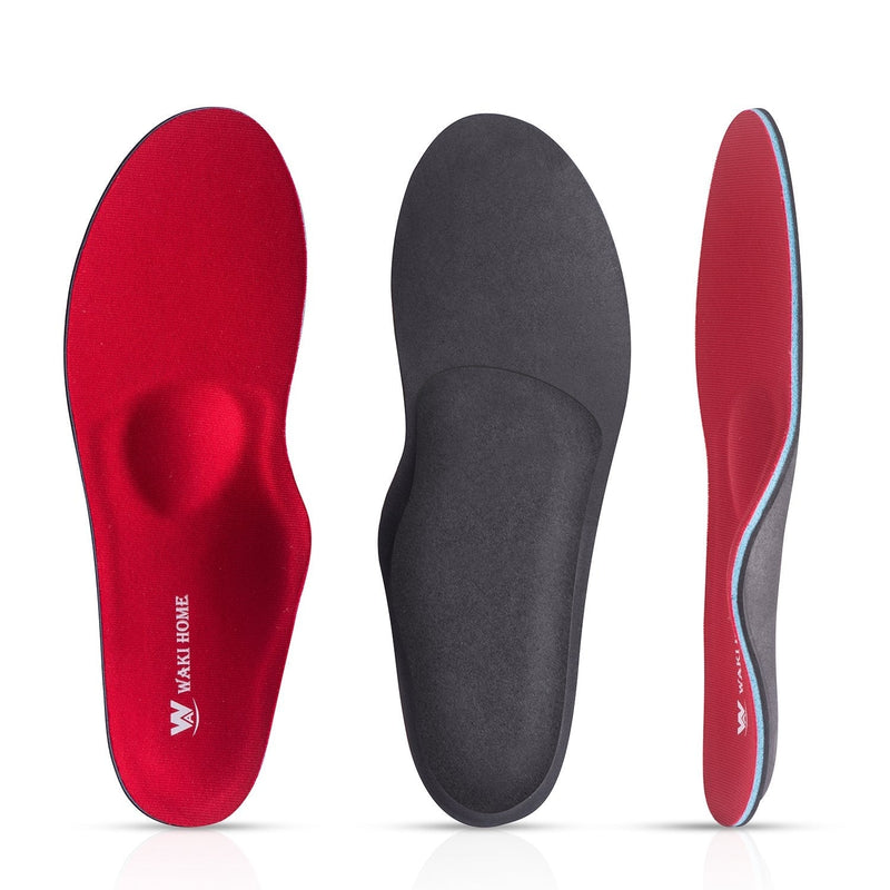 [Australia] - WAKI HOME Orthotics Insoles/Inserts/Pads with Arch Supports for Flat Feet,Plantar Fasciitis,Feet Pain,Pronation,Metatarsal Support for Men and Women Red US Men 6-6 1/2---Women 8-8 1/2 (9.84")(250MM) 