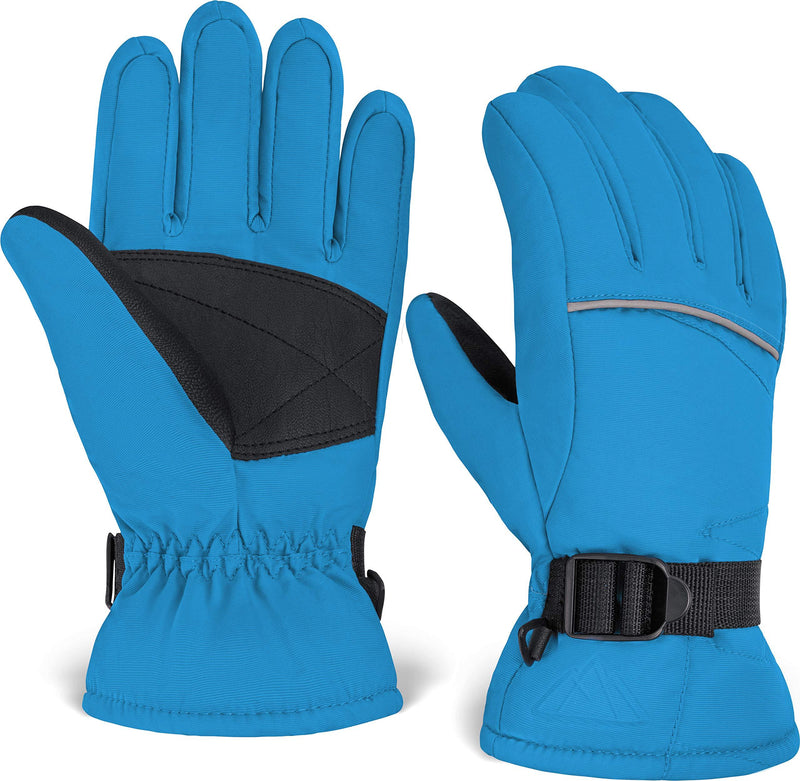 [Australia] - Kids Winter Gloves - Snow & Ski Waterproof Thermal Insulated Gloves for Boys Girls Toddler Children & Youth for Cold Weather Blue X-Small: 3-4 years old 