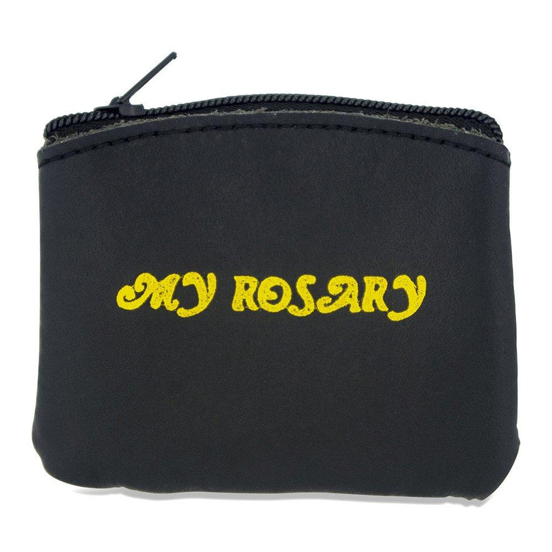 [Australia] - Venerare Genuine Leather My Rosary Rosary Pouch (Black, 1-Pack) 