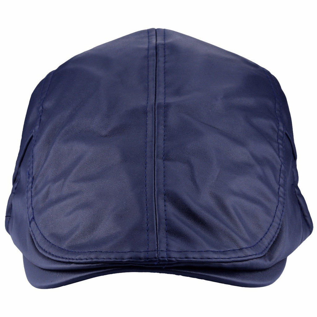 [Australia] - squaregarden Flat Caps for Men, Beret Leather Hat Cabbie Gatsby Newsboy Cap Ivy Irish Hats #3-navy Blue 
