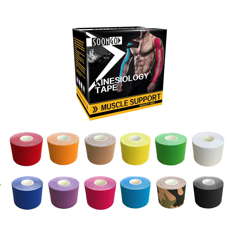 [Australia] - SOON GO Kinesiology Tape Sports Athletic Mucle Wrist Knee Ankle Elastic Waterproof Breathable 2 Inch x 16 Feet Beige 1 Roll 1 Count (Pack of 1) 