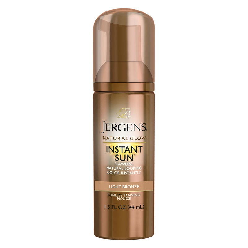 [Australia] - Jergens Natural Glow Instant Sun Sunless Tanning Mousse for Body, Light Bronze, 1.5 Fluid Ounce 