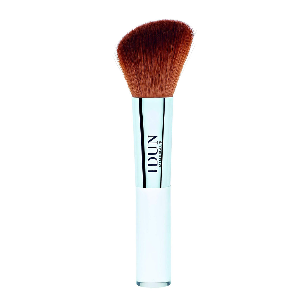 [Australia] - IDUN Minerals Blush/Bronzer Angled Brush - Highlight, Sculpt, Contour For A Smooth & Flawless Finish - Premium Quality Synthetic Taklon Bristles - 100% Vegan, Hypoallergenic, Cruelty Free - No Shed 